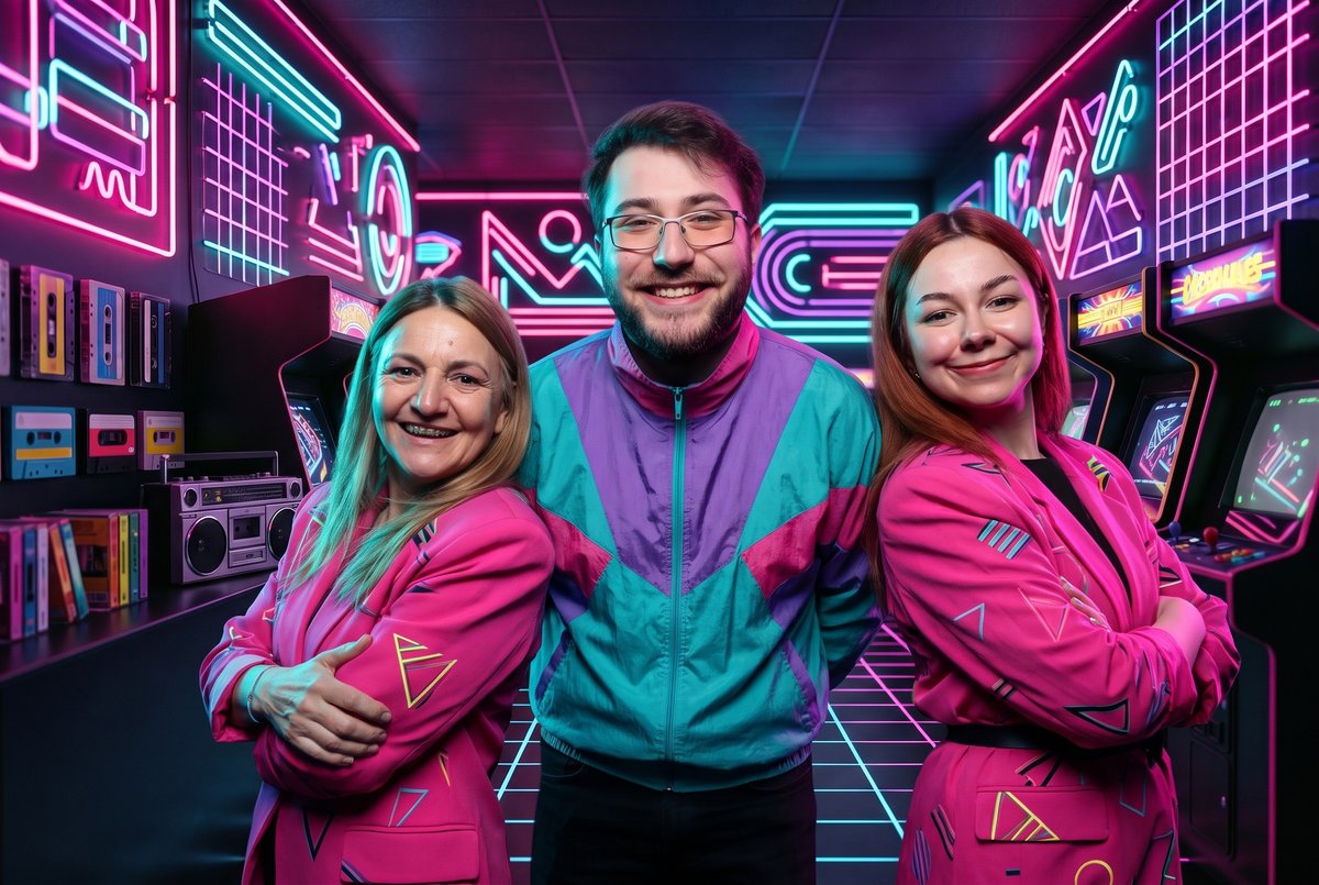Exemplu AI, tema Neon 80s